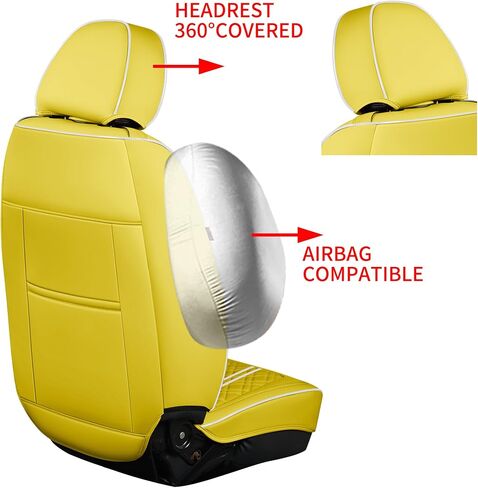 GXT Car Seat Covers Front Seats Only, Front Car Seat Covers 2 Pack, Premium Faux Leather Car Seat Cushion - Universal Fit for Most Sedans SUV Pick-up Truck with Headrests(Black) in Saudi Arabia