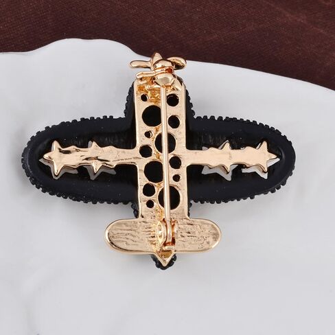 خمر حجر الراين كريستال طائرة بروش دبوس مضيفات موحدة الطائرة بروش مجوهرات فضية اللون in Kuwait