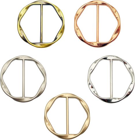 5 قطع من حلقات الوشاح المعدنية والشرائح للنساء، مشابك للقميص، حلقة للملابس، فستان، مشابك دائرية in Kuwait