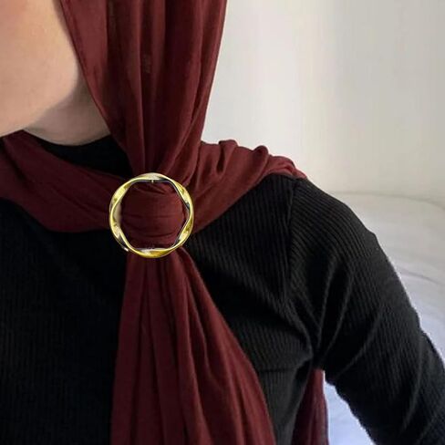 5 قطع من حلقات الوشاح المعدنية والشرائح للنساء، مشابك للقميص، حلقة للملابس، فستان، مشابك دائرية in Kuwait