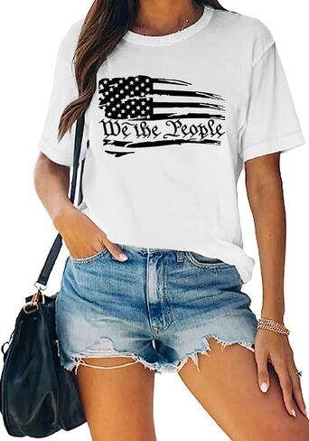 America Flag Shirts for Women We are People Graphic Patriotic Shirts 4th of July Freedom Memorial Summer Tops Tee in Saudi Arabia