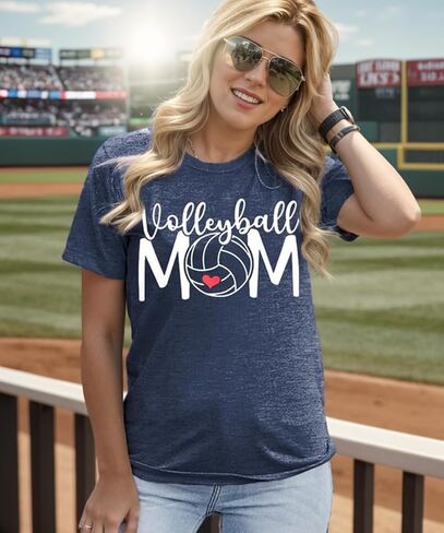 Volleyball Mom Shirts Womens Graphic Tees Game Day Shirts Funny Tshirts Cotton Loose Fit Casual Volleyball Gifts in Kuwait