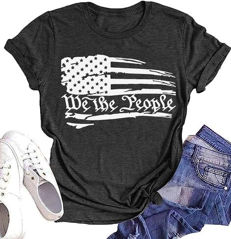 America Flag Shirts for Women We are People Graphic Patriotic Shirts 4th of July Freedom Memorial Summer Tops Tee in Saudi Arabia