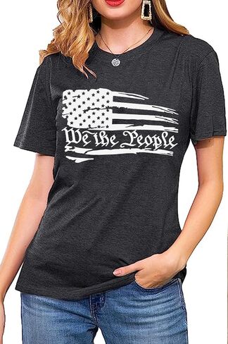 America Flag Shirts for Women We are People Graphic Patriotic Shirts 4th of July Freedom Memorial Summer Tops Tee in Saudi Arabia