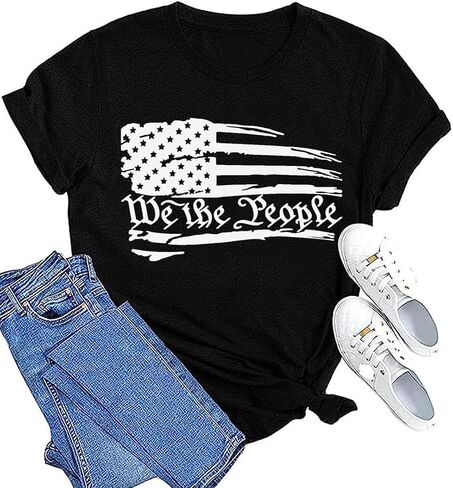 America Flag Shirts for Women We are People Graphic Patriotic Shirts 4th of July Freedom Memorial Summer Tops Tee in Saudi Arabia