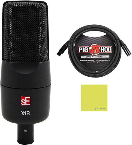 حزمة ميكروفون بشريط الصوت السائل SE Electronics X1 R مع خنزير خنزير PHM10 8 مم كابل ميكروفون وقماش تلميع in Saudi Arabia