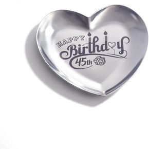 Happy 35th Birthday Stainless Steel Jewelry Tray Gifts Laser Engraved Heart Shape Dish Personalized 35th Birthday Gifts for Daughter Sister Niece Friends