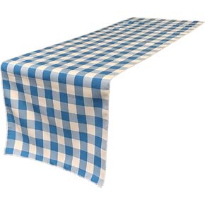 LA Linen Double Sided Checkered Gingham Table Runner 14 by 108-Inch, Hunter Green and White