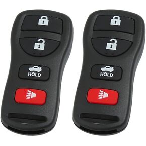 uxcell 2pcs Replacement 4 Button Keyless Entry Remote Control Key Fob for Nissan for Infiniti KBRASTU15 28268-C991A 28268-ZB700