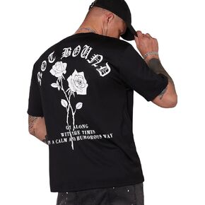 SHENHE Men's Graphic Floral Letter Print Short Sleeve Round Neck T Shirt Tee Tops