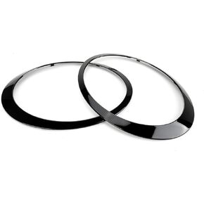 Headlight Trim Ring Driver & Passenger Side Headlight Trim Ring Bezel Moulding Trim Head lights Bezel Compatible with Mini Cooper R55 S R56 S R57 S R58 S R59 S OEM#51137149905, 51137149906 (Black)