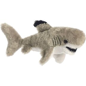 Aurora® Adorable Mini Flopsie™ Black Tipped Shark™ Stuffed Animal - Playful Ease - Timeless Companions - Gray 8 Inches