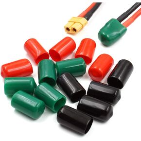 15 PCS XT60 Connector Rubber Cap Dean Plug Terminal Insulated Protective Cover Caps Case Sparkproof Charged/Discharged for Battery