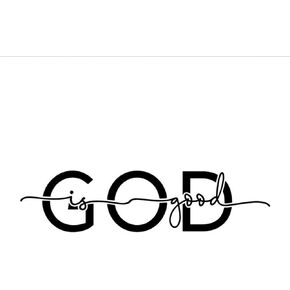 God is Good Religious Christian White Vinyl Window Decal Sticker for Cars or Laptops, 5 1/2 Inch