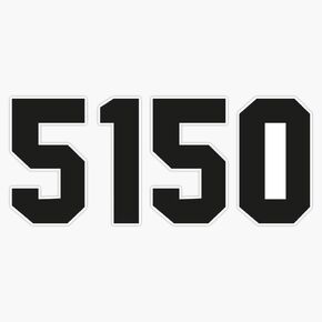 5150 Bumper Sticker Window Vinyl Decal 5 inches (KRIS-RETRO-STICKERS-953)