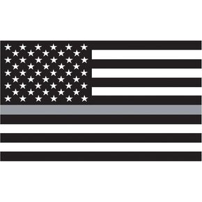 Thin Grey Line American Flag 3x5 Vinyl Decal Sticker for Cars Trucks Laptops etc... (Black and White) (Black and White)