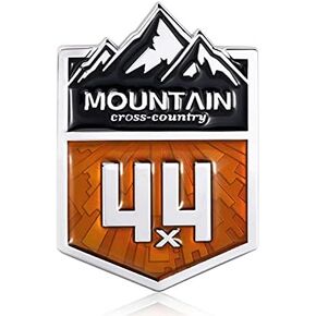 4x4 Mountain Cross Country Metal Car Sticker, Off Road Racing Decal, Chrome Emblem Badge for Off-Road Vehicle