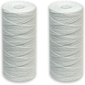 CFS – 2 Pack Polypropylene String Wound Water Filter Cartridges Compatible with Culligan Sediment Filter, Heavy Duty Well Water Filter Models – Whole House Replacement Filter Cartridge – 5 Micron