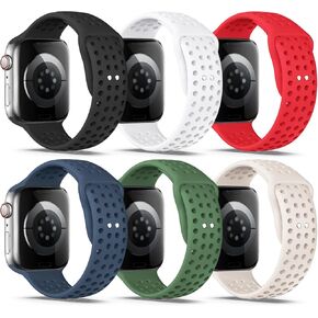 Compatible with Apple Watch Band 38mm 40mm 41mm 42mm 44mm 45mm 49mm S/M M/L Silicone iWatch Bands Ultra 2/Ultra SE Series 9/8/7/6/5/4/3/2/1 for Women/Men (38/40/41mm S/M, 6 PACK D-Orange/Hot Pink/Neon