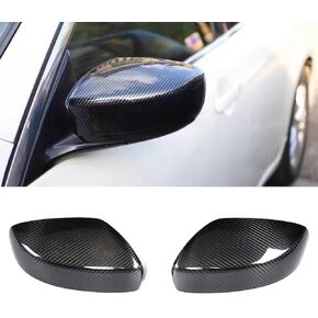 Mirror Cap Covers Fits for 2007-2015 Infiniti G37 G25 Q40 Q60 Sedan Coupe Convertible Carbon Fiber Rearview Side Door Mirror Housings Caps Trim Add-on Type Replacement (1 Pair)