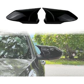 Mirror Cap Covers Ox Horn Style Compatible with Hyundai Elantra 2021-2023,Add-on Type Side Mirror Cover Cow Horn Look (Carbon Fiber Pattern)