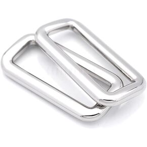 CRAFTMEMORE 1 1/2 Inch Rectangle Rings Buckle Metal Round Rectangular Loop for Bag Belt Strap Quality Finish SCLP 6pcs
