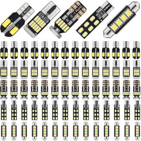 BBTO 100 Pieces LED Car Bulb Kit Interior Lights T10 25 mm 26 mm 27 mm 32 mm and 41 mm Dome Light LED Festoon Bulbs for Car Map Dome Trunk Cargo Door Courtesy License Plate Light