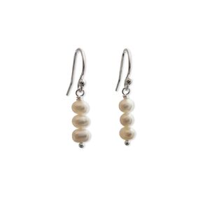 Dangle earrings with 3 small cultured pearls (14k Gold Filled French Wire)