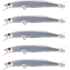 Blank Unpainted Minnow Crankbait Topwater Lipless Jerkbait Fishing Lures with Free Eyes for Saltwater Freshwater