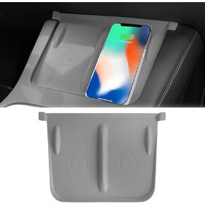 Center Console Wireless Charging Mat Compatible with Tesla Model 3 (2021-2023) Model Y (2021-2024) Accessories Interior Pad Non-Slip Mat Upgrade Protection Trim Pads Dashboard Decoration Cover (Black)