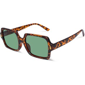Retro Square Sunglasses for Women Men Trendy Classic Rectangle Sun Glasses Vintage 70s Shades
