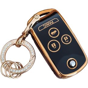 Soft Protective Shell for Acura Key Fob Cover Key Fob Shell with Keychain Fit for Honda Accord Acura MDX Acura RDX Acura TL Acura TSX Acura ZDX Key Fob Case (for Honda-A-Black)