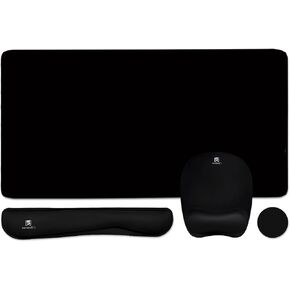 WB WEIRDBEAST Keyboard Wrist Rest Large Mouse Pad Wrist Support for Computer, 4 in 1 Memory Foam Keyboard Pad Desk Mat Ergonomic Hand Rest Wrist Cushion for Home Office Gaming-Pink