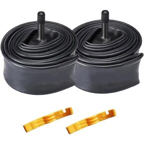 2 Pcs 26 Inch Bike Tubes 26x1.95/2.125 AV33mm Schrader Valve Bicycle Tubes Compatible with 26 x 1.95/2.0/2.1/2.125 Bike Tires with 2 Bike Tire Levers