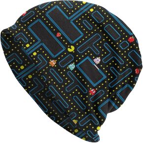 Retro Video Game Pattern Slouchy Beanie Hat for Men/Women Hip-Hop Soft Lightweight Running Headwear Cap Baggy Skull Sleep Scarf Thin Knit Hat