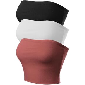 MixMatchy Women's Basic Casual Strapless Tube Top Packs
