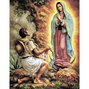 5D Diamond Art Painting by Number Kits Full Drill for Religious Lady of Guadalupe Virgin Mary 16x20 Inch Round Drill Diamond Art Dots for Adults Crafts Cross Stitch Wall Decor