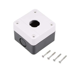 uxcell Push Button Switch Control Station Box 22mm 1 Button Hole White and Black