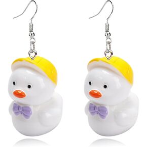 coadipress Rubber Yellow Duck Earrings for Women Cool Weird Creative Animal Earrings Unique Duckie Earrings Funny Cute Cartoon Ducky Earrings Aesthetic Earring Jewelry Gifts