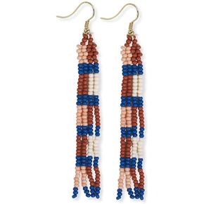 INK+ALLOY Boho Beaded Earrings for Women Dangling, June Mini Seed Bead Fringe Dangle Earrings, Hypoallergenic Handmade Jewelry for the Modern Bohemian, 3.25-Inch Length