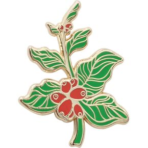 REAL SIC Coffee Berry Enamel Pin, Coffee Branch Lapel Pin, Jewelry Quality Coffee Lovers Brooch Lapel Pin for Jackets, Backpacks, Hats, Bags & Tops