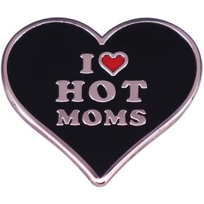 I love MILFs Hot DADS Hot Moms Spicy Mom heart shaped Enamel Lapel Pin brooch badge Jewelry accessories