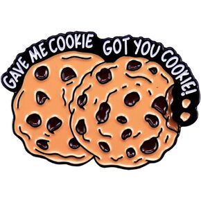 yangjinyu Cartoon Cookie Enamel Pin with Letter ""Gave Me Cookie Got You Cookie"",Backpack Badge Cartoon Cute Cookie Enamel Pin Brooch Women Girls Boys Clothing Backpack