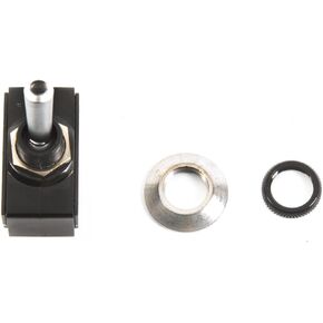 Sierra International TG23000 Satin Chrome Tip On-Off SPST Toggle Switch with Matching Retaining Ring, White/Red