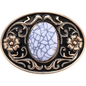 Belt Buckle for Women Men│Western Cowgirls Flower Engraved Christmas Halloween Turquoise Belt Buckle Gift