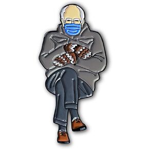 Bernie Sanders Mittens Meme Brooch Badge Enamel Lapel Pin