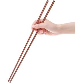 GLAMFIELDS 12 Inches Long Wenge Wood Chopsticks for Hotpot Reusable Chinese Style Chopsticks Kitchen Chop Sticks 2 Pairs