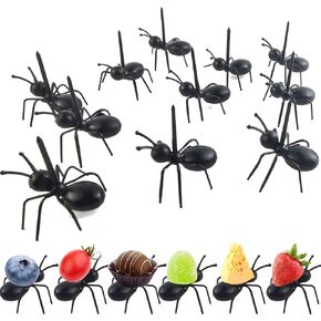 36PCS Ant Toothpicks Fruit Dessert Fork Reusable Ant Food Pick Animal Appetizer Forks for Snack Cake Dessert for Kitchen Baby Shower Wedding Birthday Party