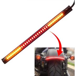 Eagle Lights LED Auxiliary Tail Light Upgrade Kit with Integrated Turn Signals Compatible with All Motorcycle Models, Red Brake Light, Amber Turn Signal