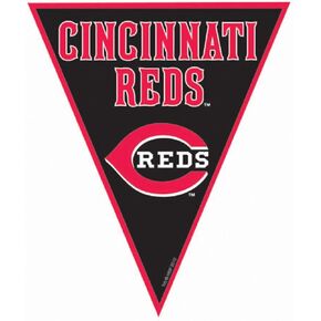 Cincinnati Reds MLB Black & Red Plastic Pennant Banner - 12' (Pack Of 1) - Perfect For Game Day & Baseball Fans